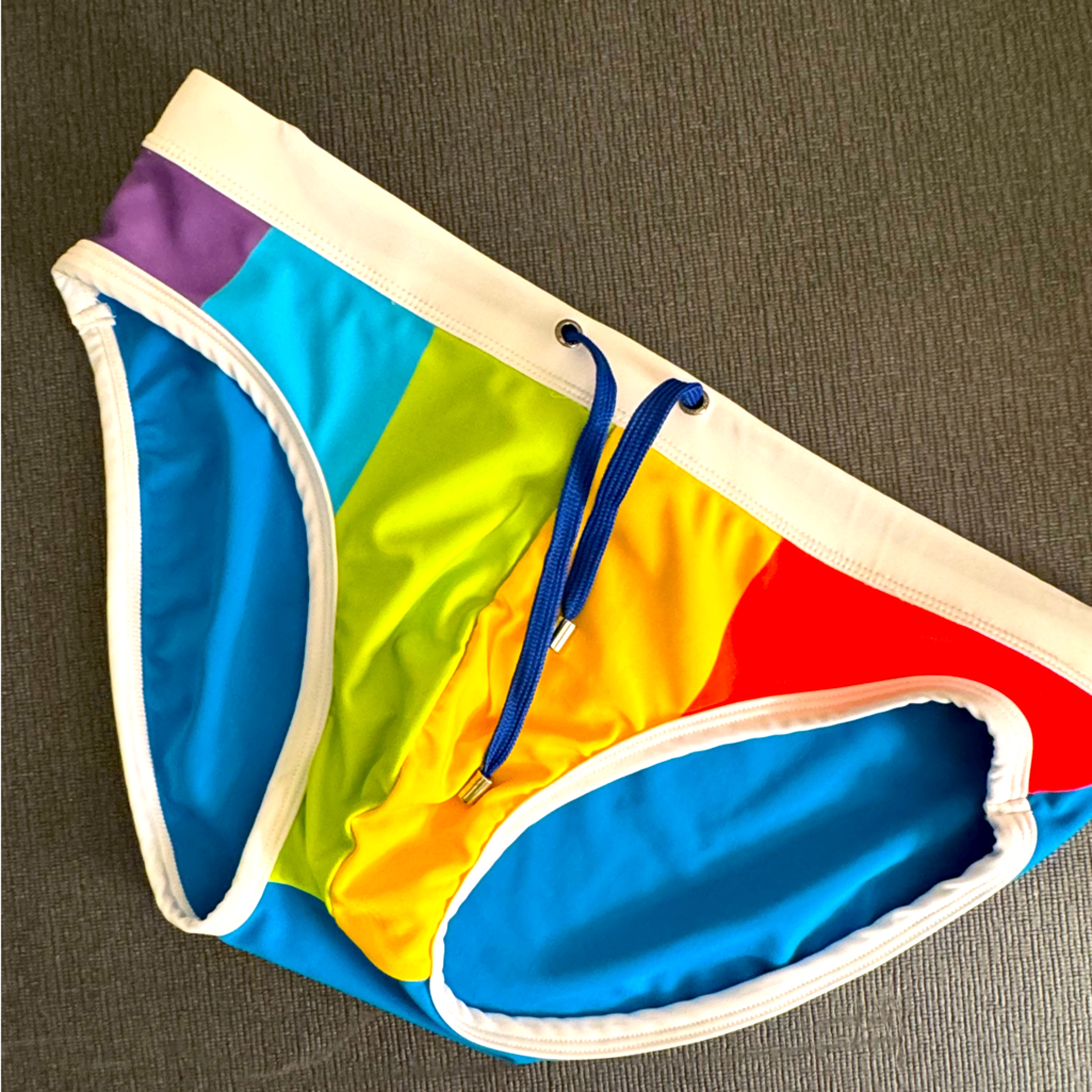 80 Nylon 20 Lycra Mens Rainbow Swimsuit